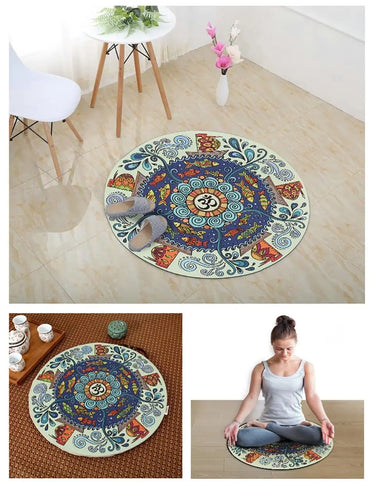 Meditation Om Round Non-Slip Mat-Your Soul Place